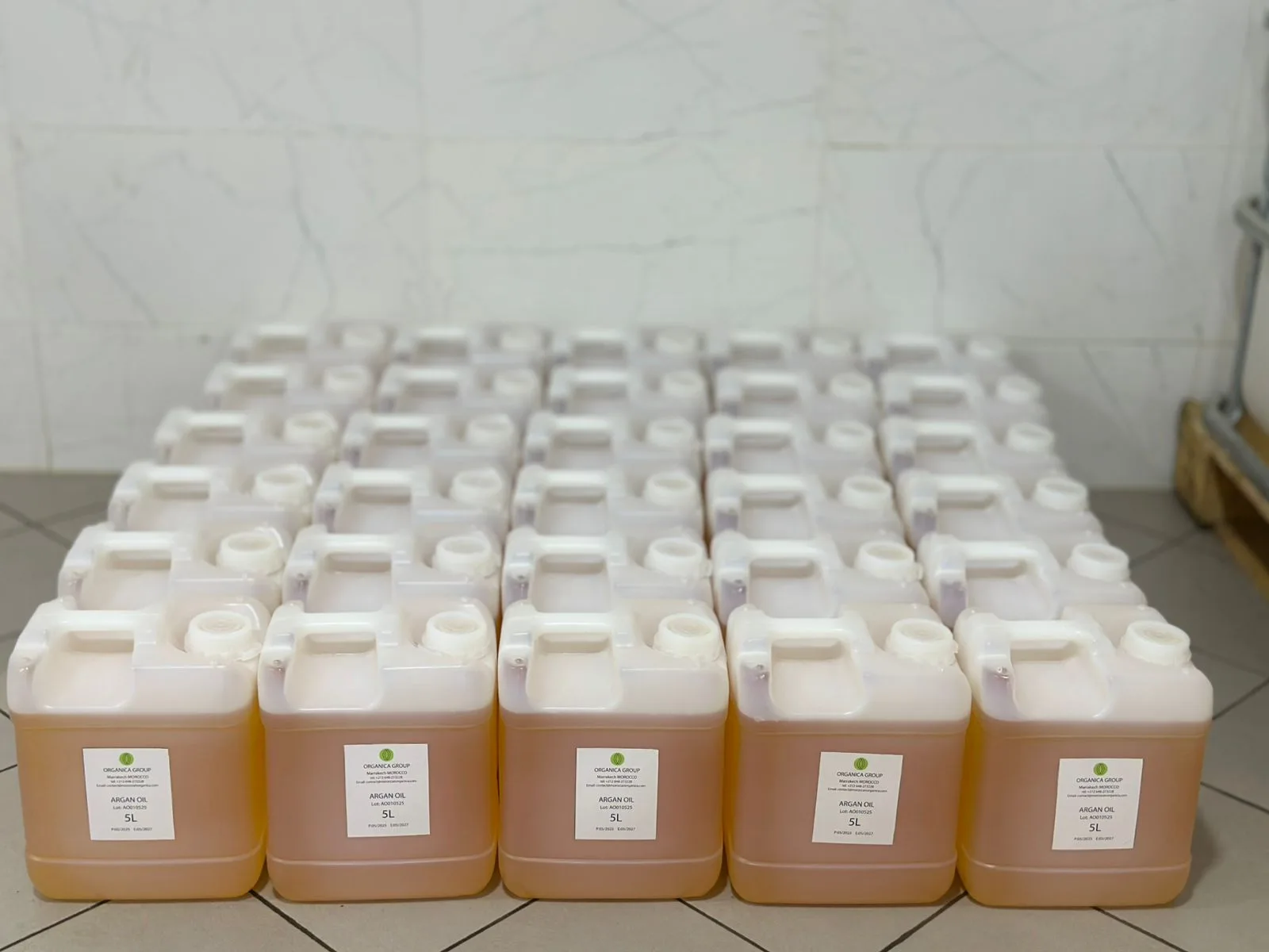 Pure cold-pressed Moroccan argan oil containers