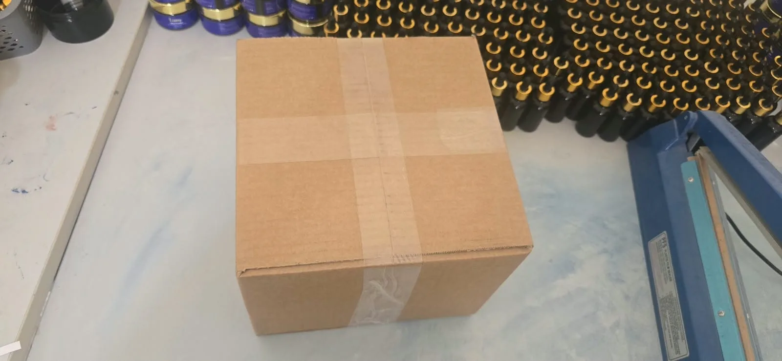 Bottled and labelled Moroccan cosmetic products